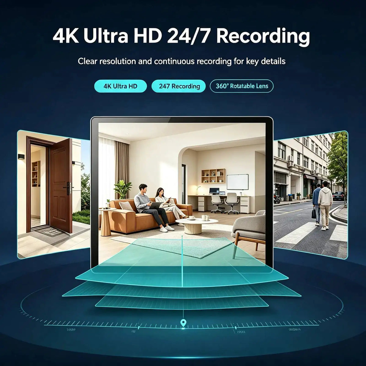 T8 Mini WiFi Camera, 4K HD Small Nanny Cam with Infrared Night Vision, Smart Motion Detection Alert Push, Two‑Way Audio Intercom, Remote Phone Live View & Video Playback, TF Card & Cloud Storage, Multi‑User Sharing, Wire