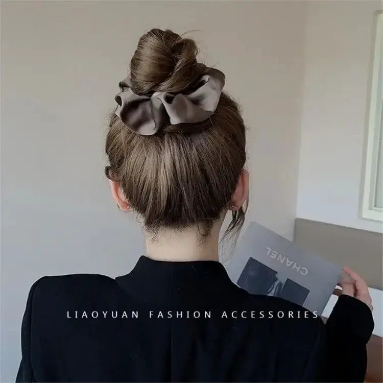 Satin Feel Hair Tie And Elegant Headband For Women