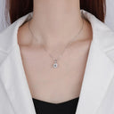Moissanite Pendant Necklace in Sterling Silver