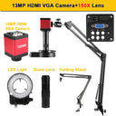 1-150X Zoom Lens Soldering Microscopio HD 4K 48MP 1080P Industrial Camera Type C HDMI Video Digital Microscope for Electronics