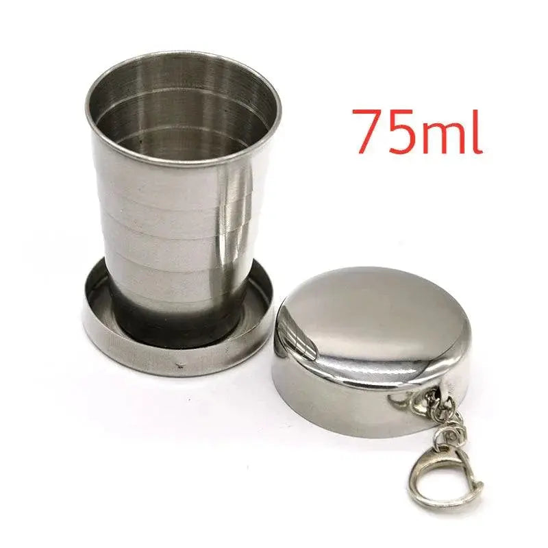 Compact Folding Stainless Steel Cup For Outdoor Travel