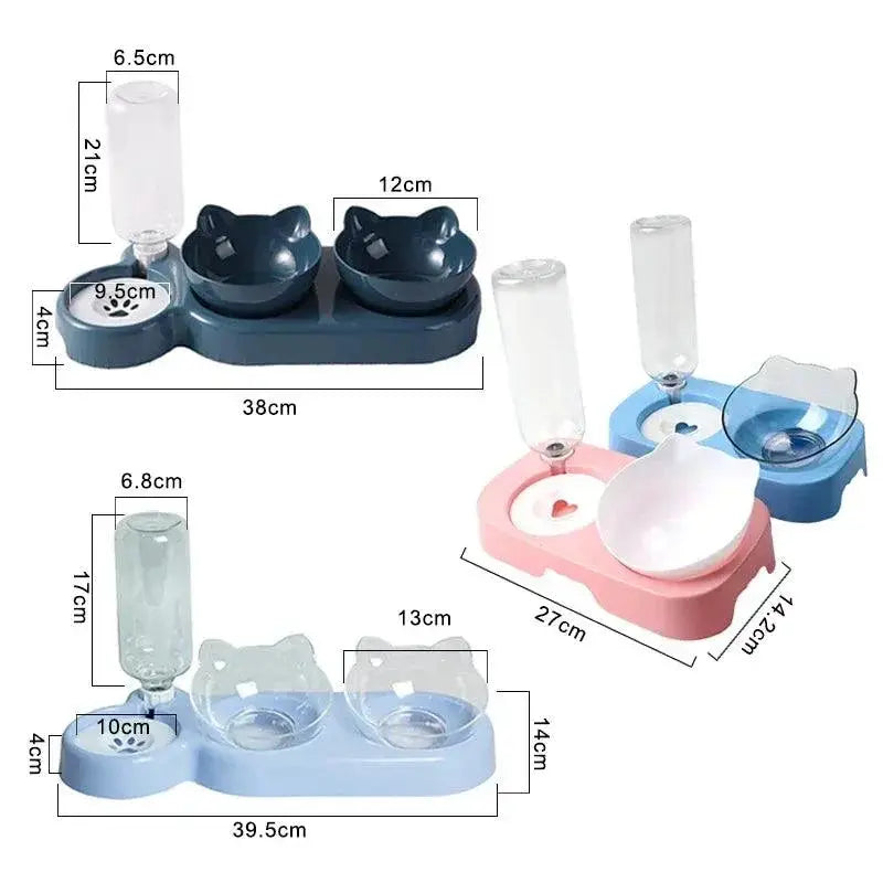 Automatic Pet Feeder Water Dispenser With Raised Stand