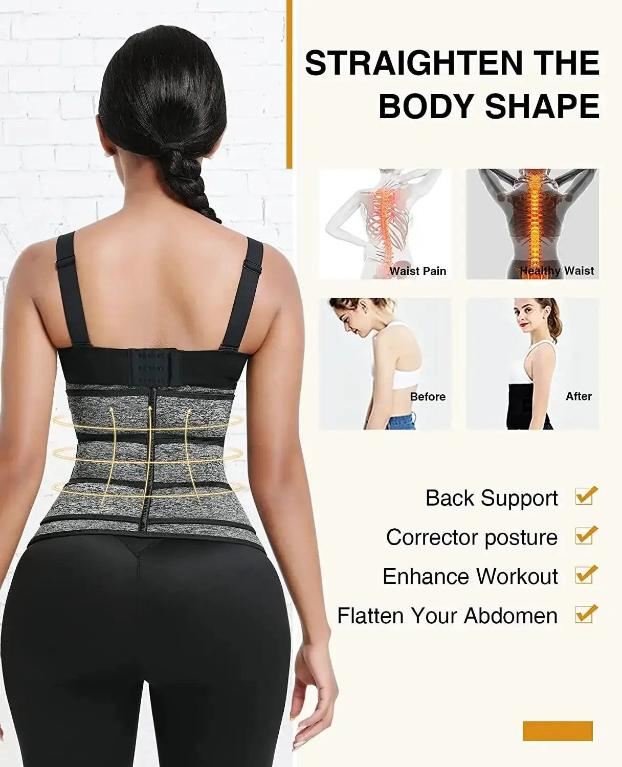 Women Neoprene Waist Trainer Body Shaper Slimming Belt