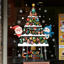 Cheerful Santa & Xmas Tree Window Decals for Holiday Decor