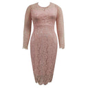 Round Neck Lace Midi Dress