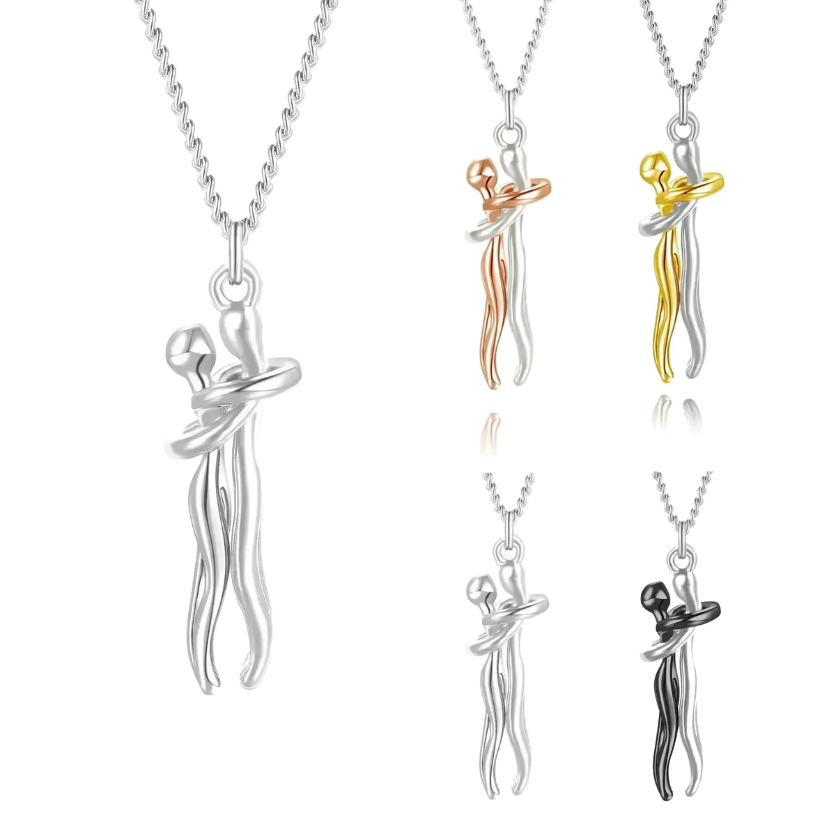 Durable Hug Pendant Choker for Couples — product view 1