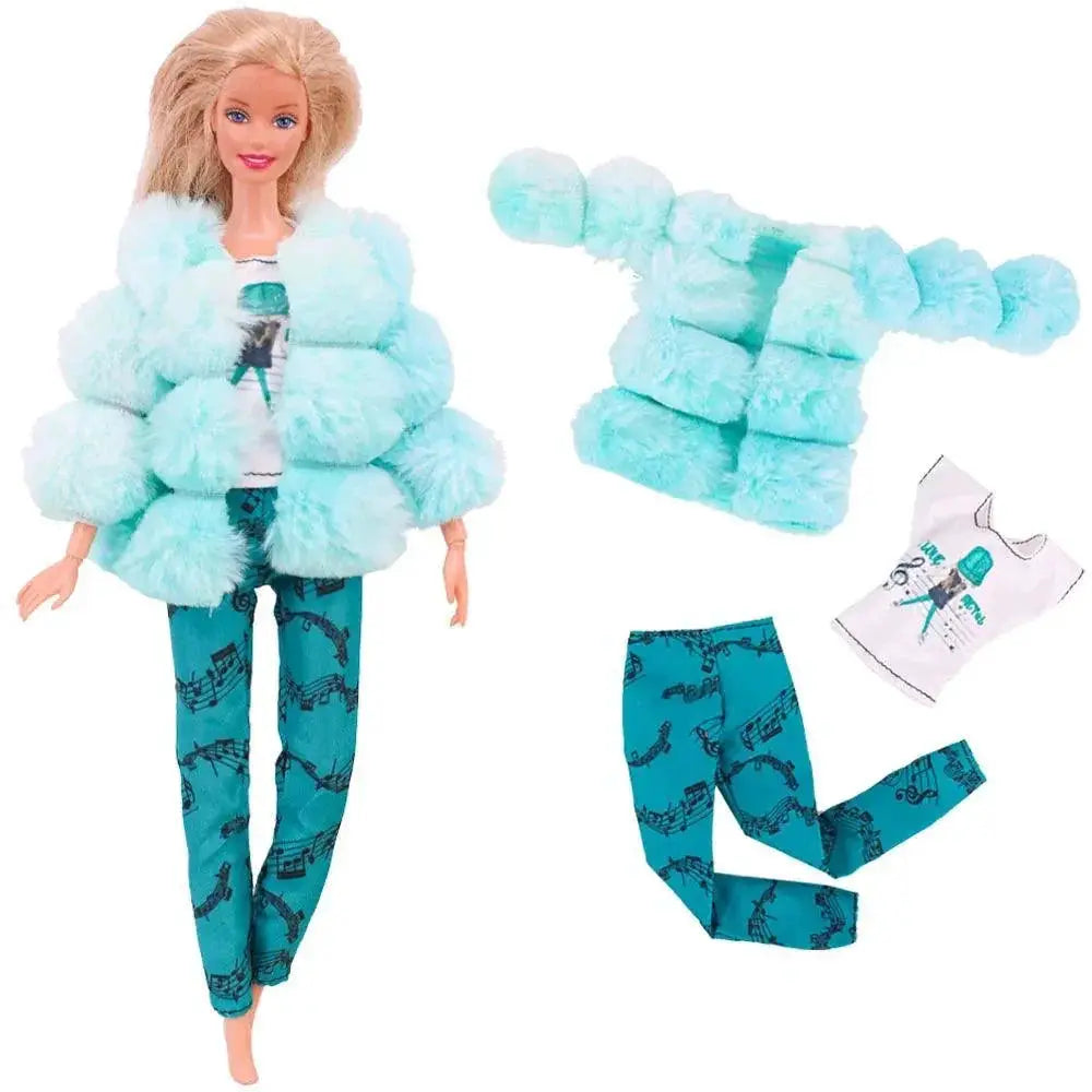Barbie Doll Fashion Set Chic Coat and Dress for Dolls
