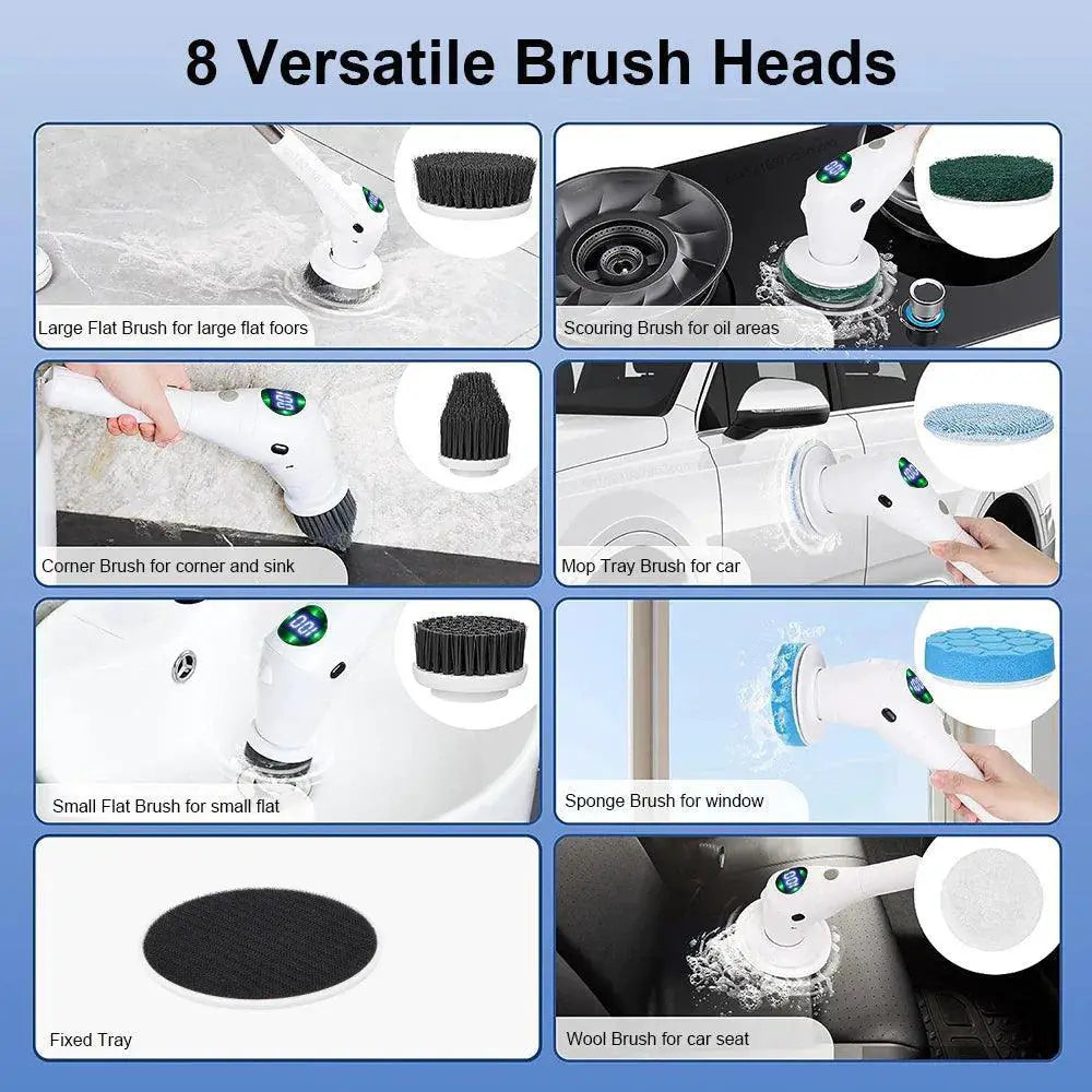 Electric Spin Scrubber Set for Cordless Household Cleaning