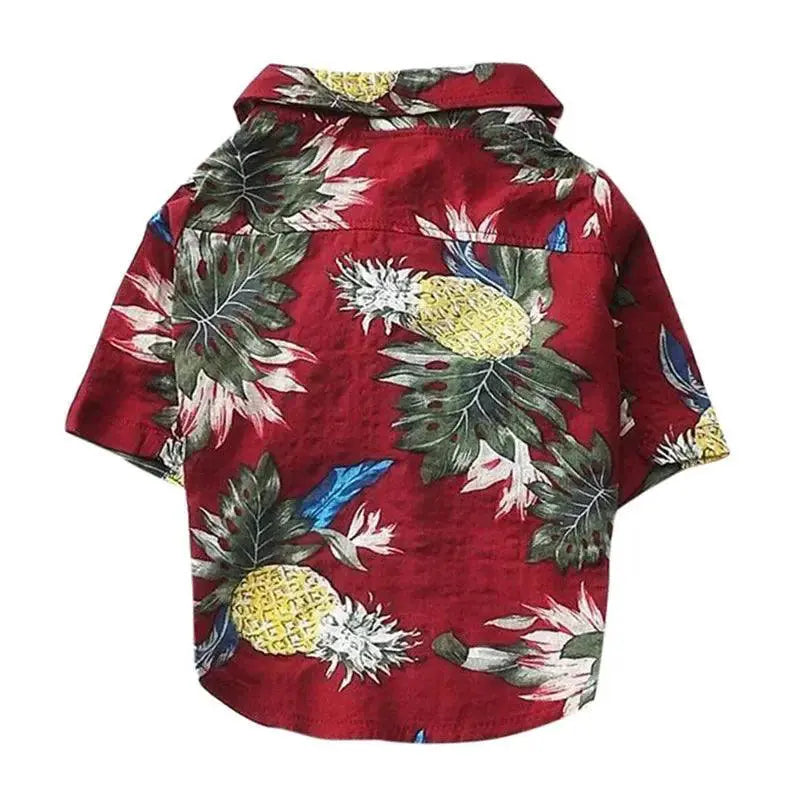 Hawaiian Style Pineapple Print Dog Shirt For Pets Summer Fun