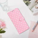 Wave Dot Leather Wallet Case - Smart Card Slots