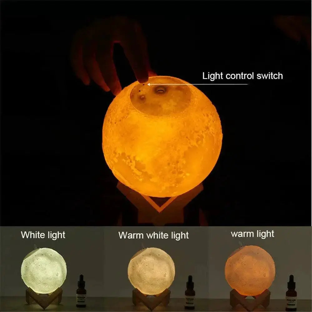 3D Moon Ultrasonic Aroma Diffuser 880ML Humidifier