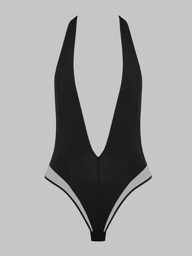 Y2K V Neck Bodysuit