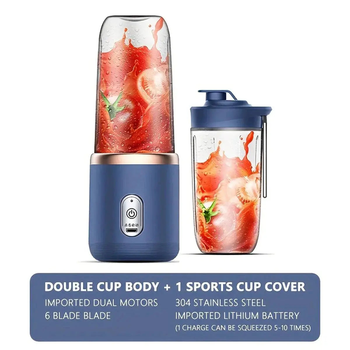 Double Cup Multifunction USB Fruit Juicer Blender Maker