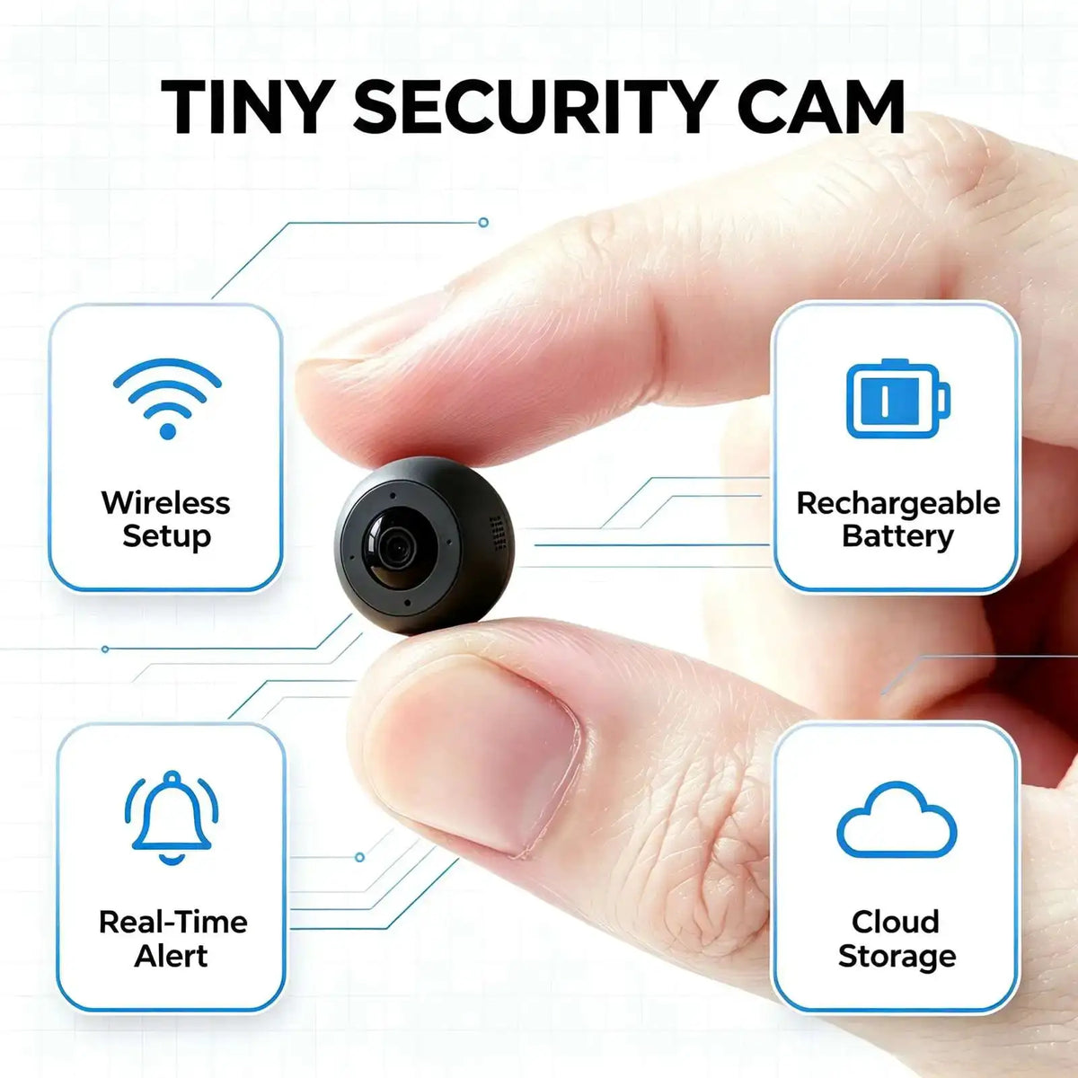 Mini WiFi Security Camera, Ultra HD tiny surveillance E2 4K — product view 1