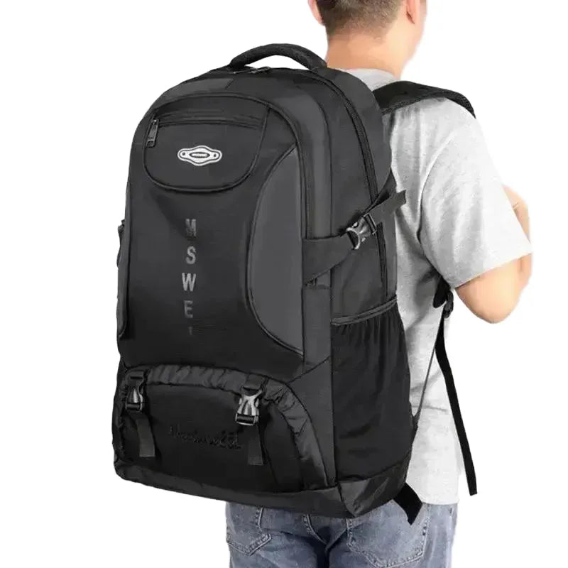 Waterproof Backpack for Hiking and Travel — Hot Black