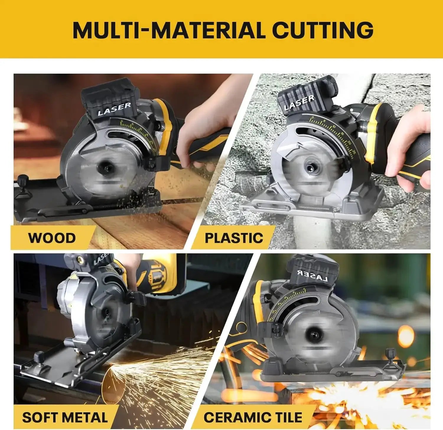 Cordless Mini Circular Saw With Laser Guide 20V Max