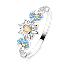 Sterling Silver Ring Sparking Zirconium