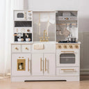 Wooden Kids Play Kitchen With Sink Set