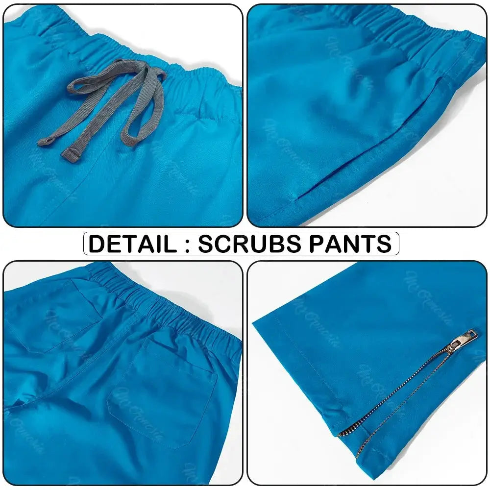Women Scrubs Set Zipper Collar Medical Uniform High Quality