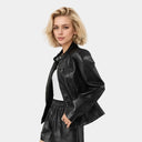 Faux Leather Fitted Leather Jacket