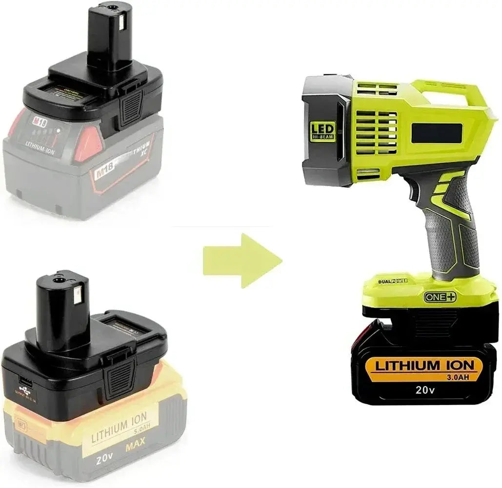 Ryobi 18V Battery Adapter With USB Port For Tools Power