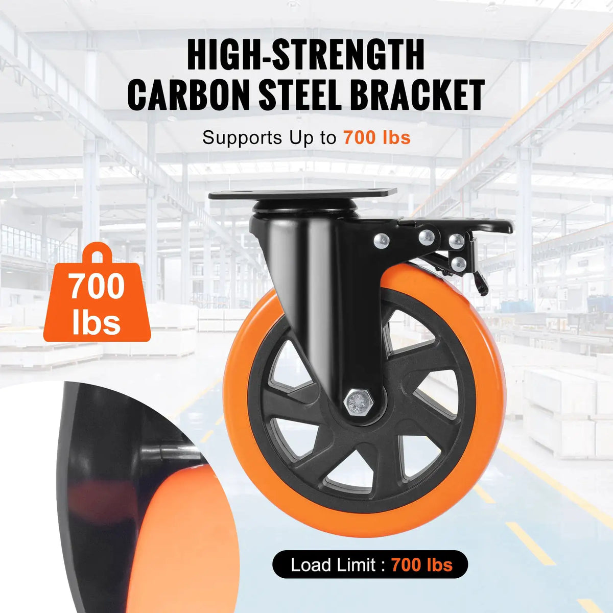 Secure Lock Swivel Plate Caster — product image 4