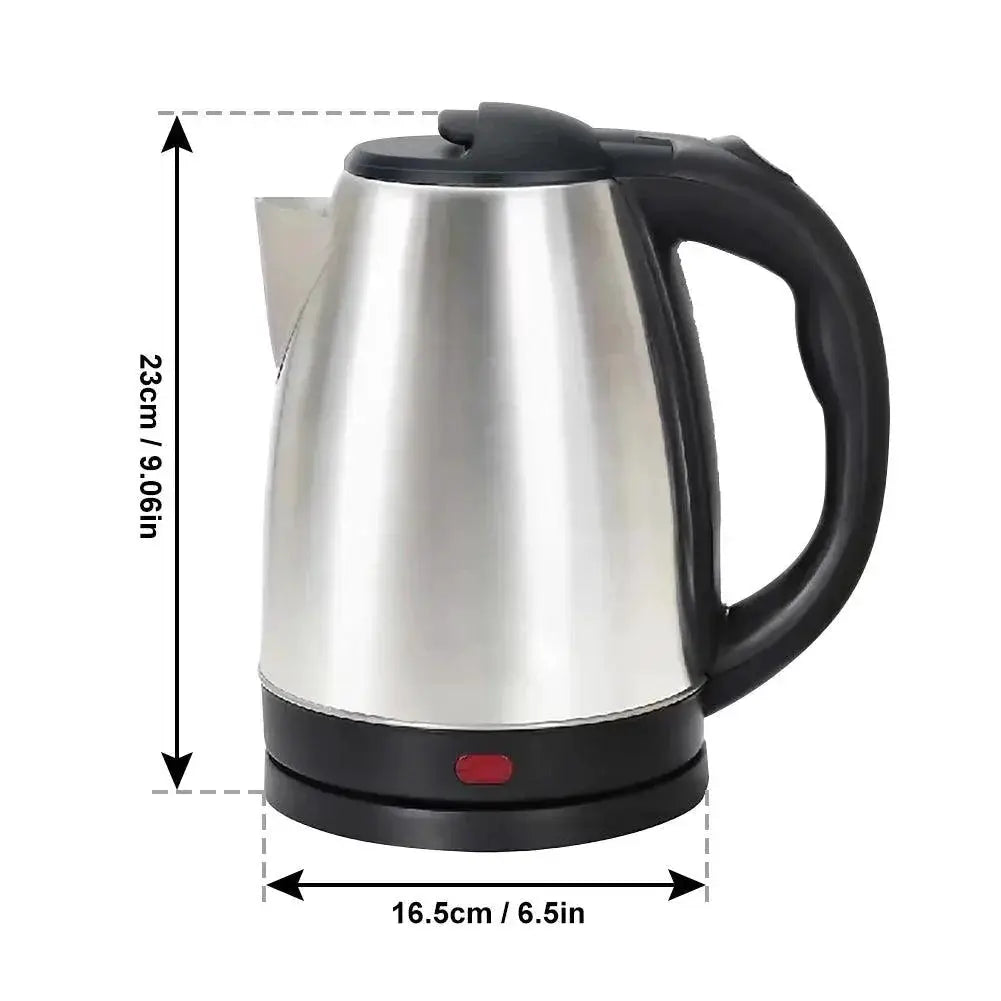 2L Stainless Steel Electric Kettle Silver Gray For Home Travel