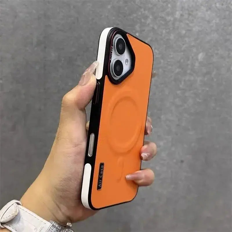 Luxury Matte Leather Magnetic For Magsafe Phone Case For iPhone 18 17 16 15 14 Pro Max Wireless Charging Shockproof Bumper Cover