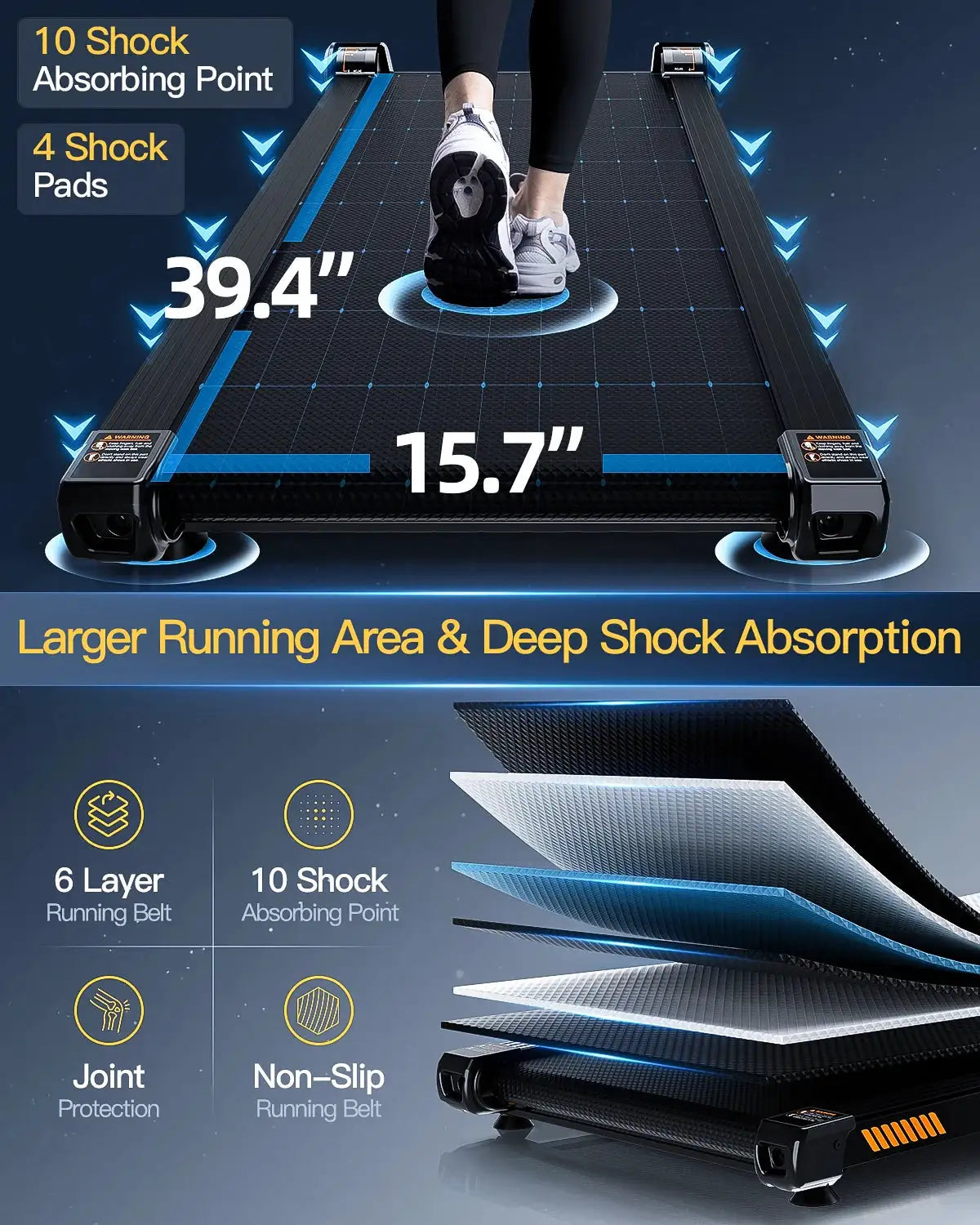Akluer 13% 6-Level Walking Pad with Auto Incline - Treadmill with Auto Incline and Remote Control, 330Lbs Capacity Portable Under Desk Treadmill for Home Office, LED Display