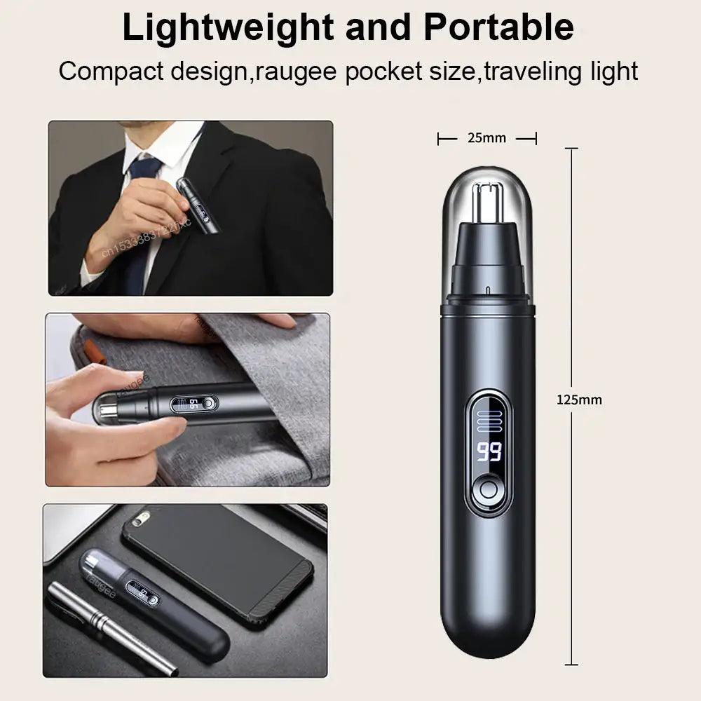 Nose Hair Trimmer Mini Portable Electric Nose Hair Clipper Rechargeable Automatic Shaving Nose Eyebrow Ear Painless Hair Remover