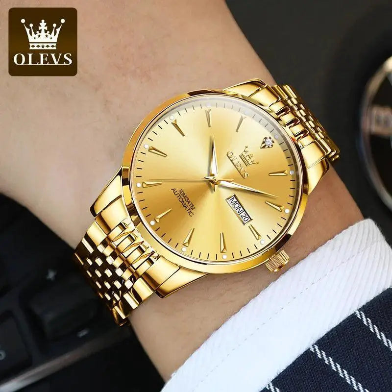 OLEVS Luxury Waterproof Mechanical Watch Stainless Steel