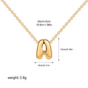 3D Bubble Initial A-Z Mini Necklace Gold Plated Jewelry Gift