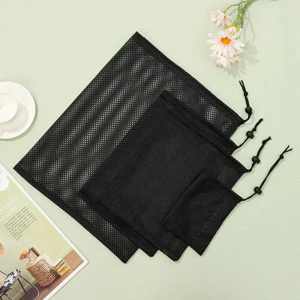 Durable Nylon Mesh Drawstring Laundry Storage Pouch Bag
