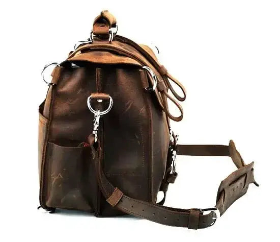 Crazy Horse Leather Duffle Bag for Men Vintage Travel Tote