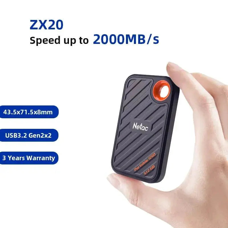 Netac Portable SSD USB Type C Ultra Fast Storage Drive