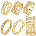 Sterling Silver Ring Gold Color