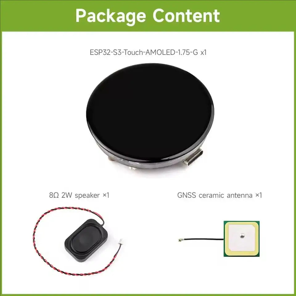 Waveshare ESP32-S3 1.75inch AMOLED Round Touch Display Development Board, 466×466 Pixels, QSPI Interface, ESP32 With Display