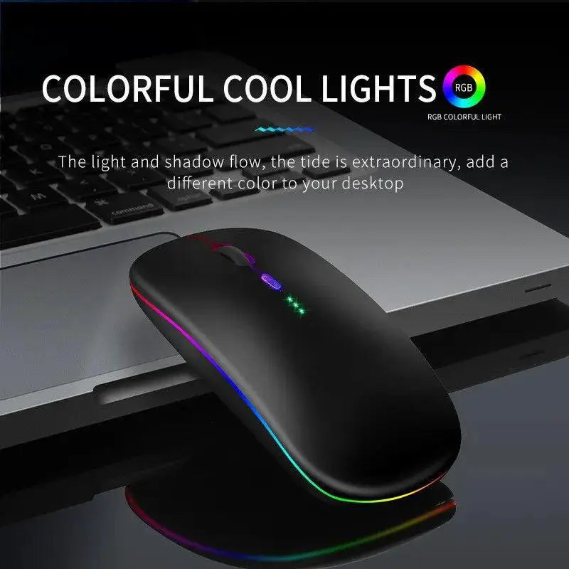 Bluetooth RGB Rechargeable Wireless Mouse for Gaming Laptop