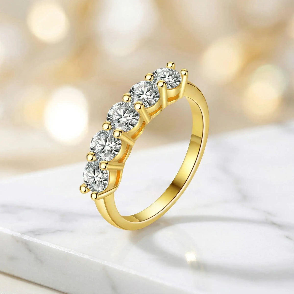 Round Moissanite Ring in Sterling Silver Carat Cute Romantic — product view 2