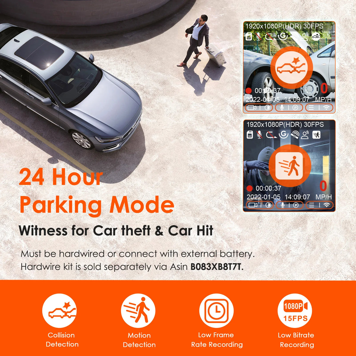 Vantrue Dashcam WiFi Mini Dash Cam with GPS and Speed — product view 6