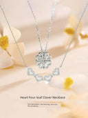 Four-Leaf Clover Foldable Sterling Silver Clavicle Chain
