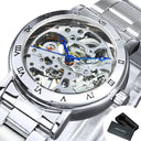 Elegant Skeleton Watch Luxury Timepiece Stainless Steel Design