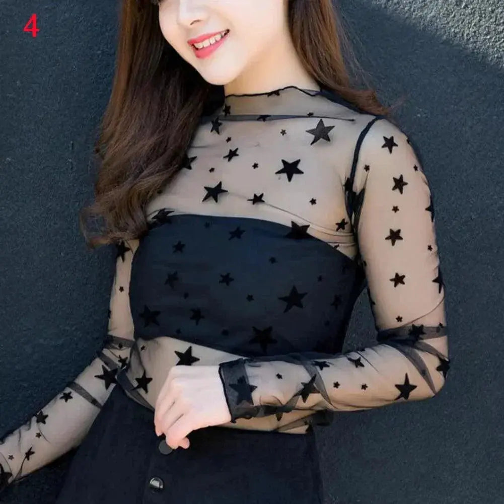 Versatile Lace Turtleneck Top for Women — product view 17