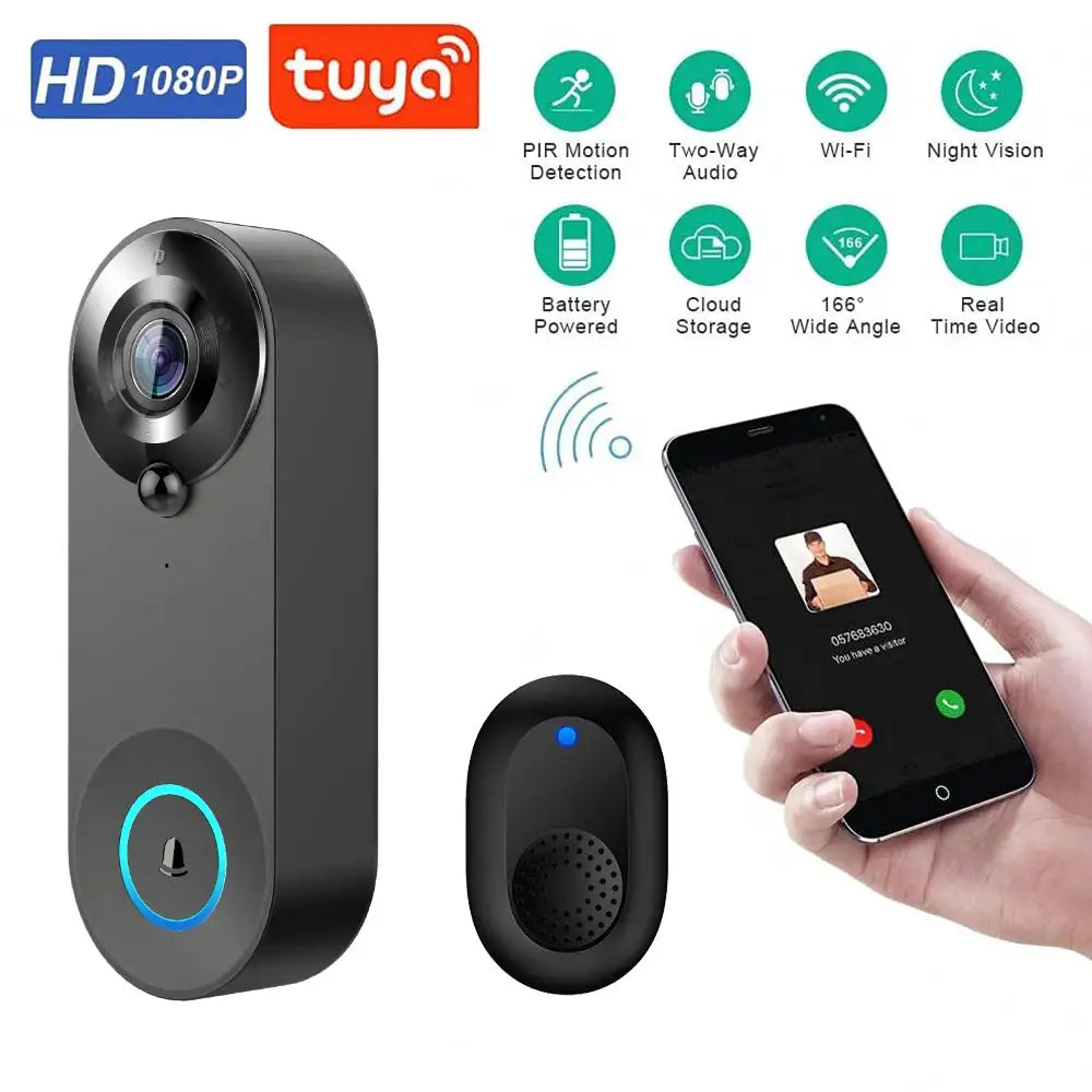5G 2.4G WiFi Video Doorbell 1080P Wireless Camera Door Bell Tuya Smart Home Security Motion Detect Night Vision Ringing Bell