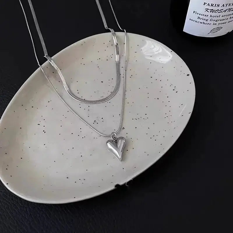 New Crossborder Couple Clavicle Chain Heart Necklace