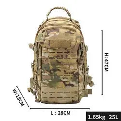Tactical 25L Backpack For Men Women Travel Leisure Sports