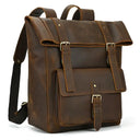 Cowhide Leather Backpack Anti Theft 20L