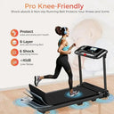 Compact 3HP Foldable Treadmill For Home Workouts 12 Programs