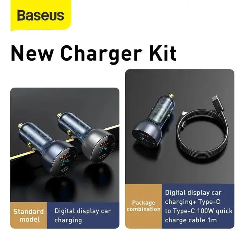 Baseus Dual Port USB C Car Charger High Speed Fast Charging