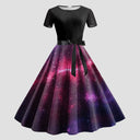Starry Print Vintage Swing Dress